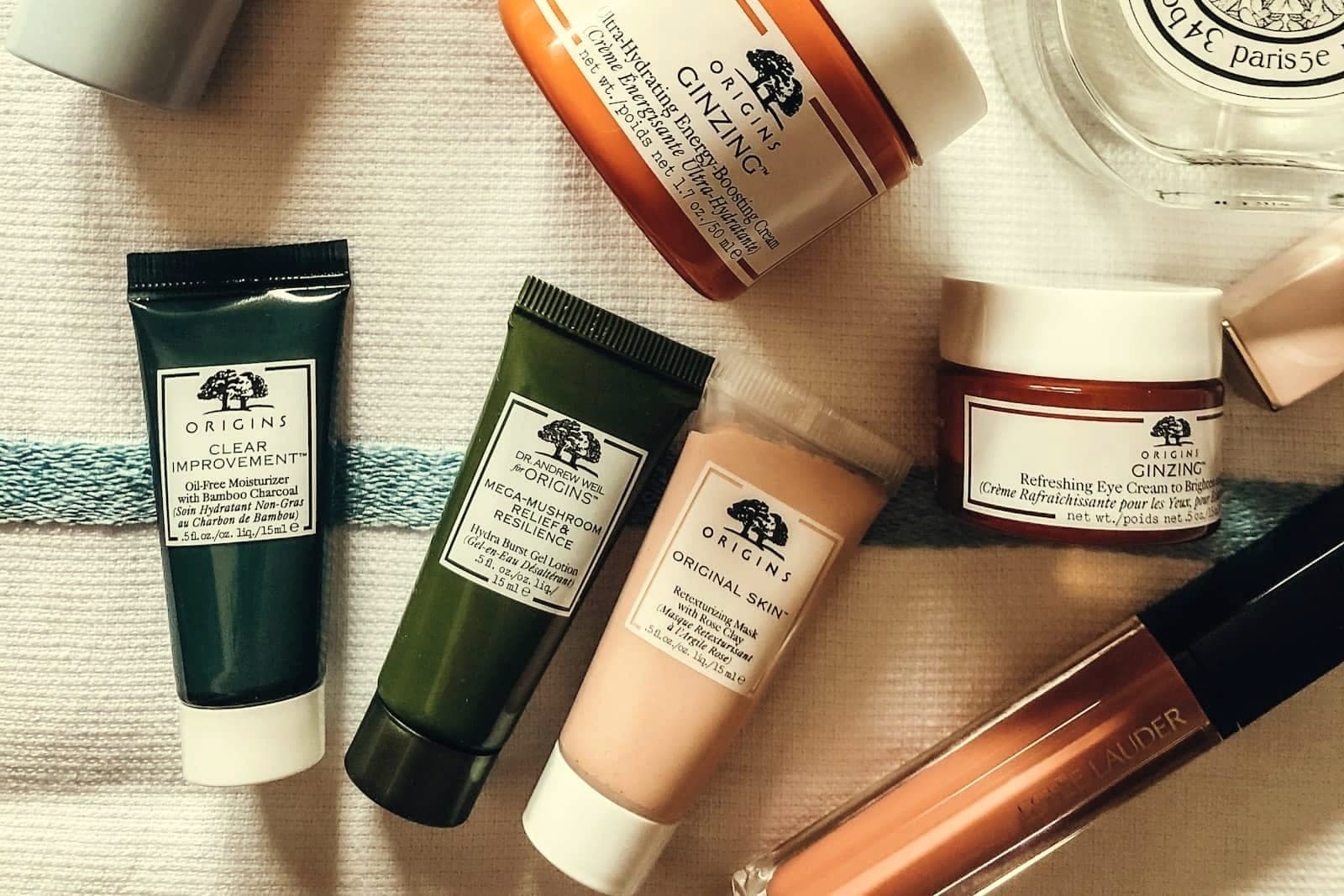 Skincare products at the clinic